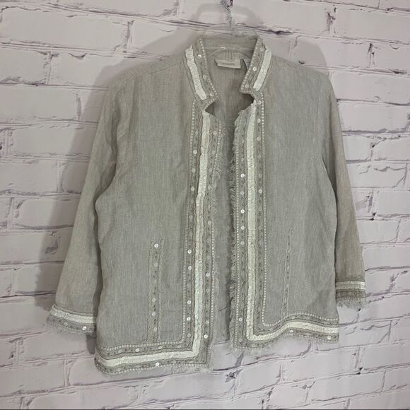 Chico’s size 1/medium linen blazer - Picture 1 of 4